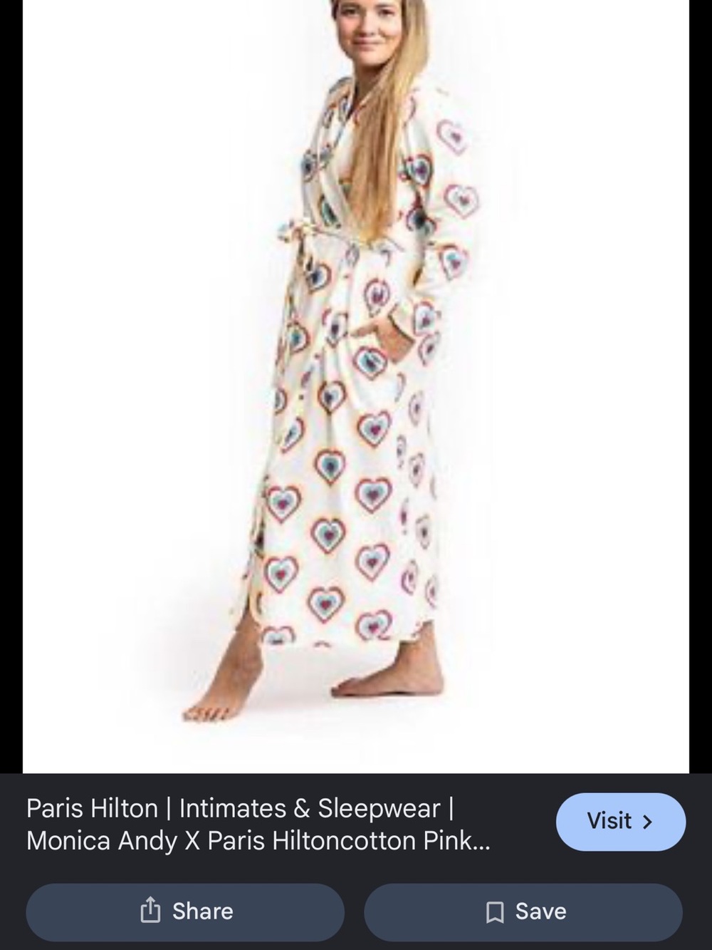 Paris Hilton X Monica Andy Robe in playful Heart print